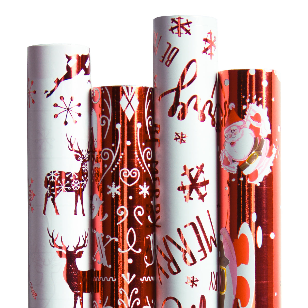 Christmas Gift Wrapping Paper-Red and White Paper with a Metallic foil –  Ruspepa