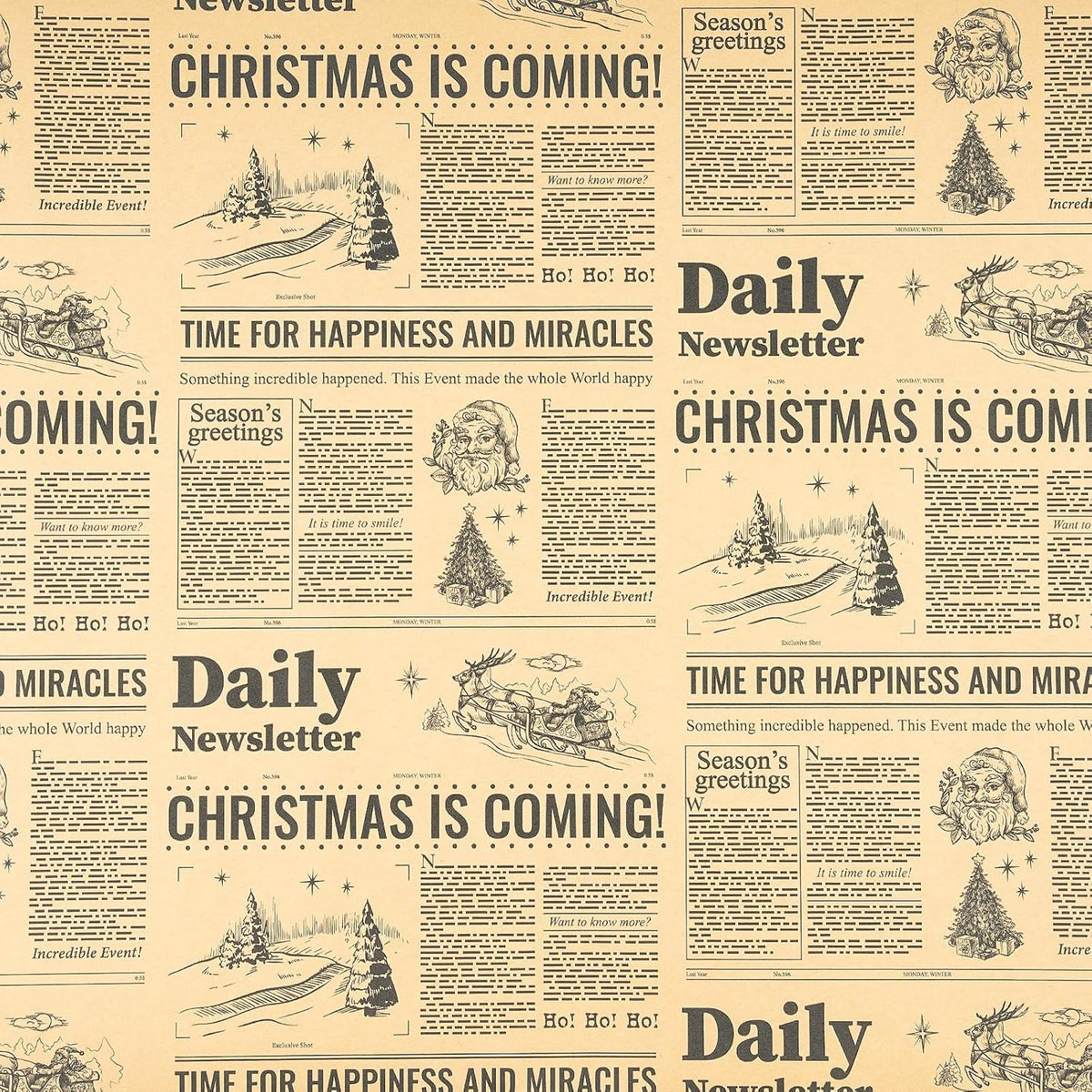 RUSPEPA Christmas Wrapping Paper – 17" x 16.4 Ft Mini Rolls