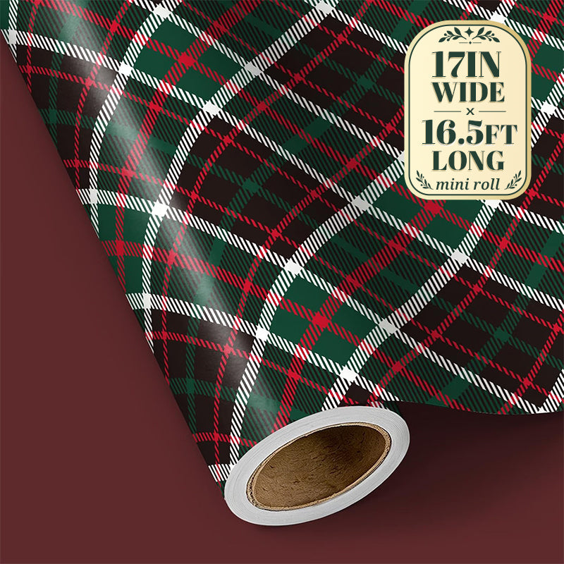 RUSPEPA Christmas Wrapping Paper – 17" x 16.4 Ft Mini Rolls