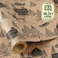 Load image into Gallery viewer, RUSPEPA Christmas Wrapping Paper – 17" x 16.4 Ft Mini Rolls